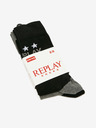 Replay Zwei Paar Socken für Herren in Grau und Schwarz Replay