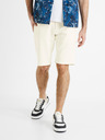 Celio Cremefarbene Herren Denim-Shorts Celio Doknitbm