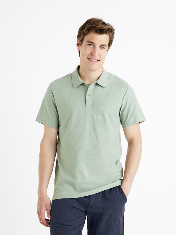Celio Hellgraues Basic-Poloshirt für Herren Celio Feflame