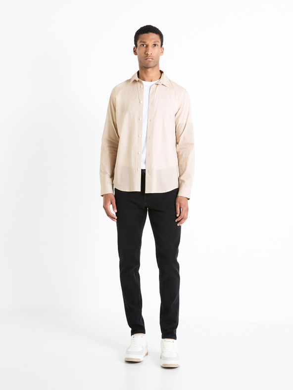 Celio Cremefarbenes Herrenhemd Celio Fames