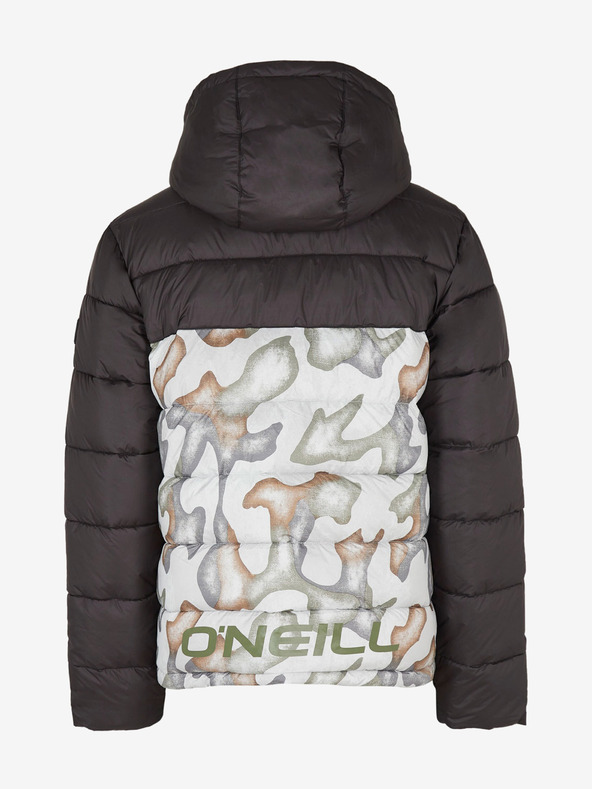 O'Neill Weiß und schwarz gemusterte Herren-Winterjacke O'Neill O'RIGINALS PUFFER JACKET