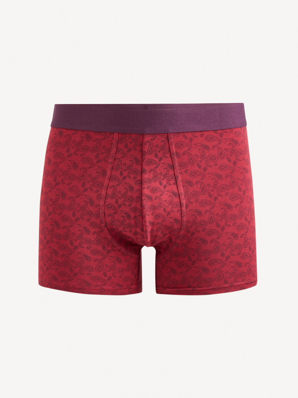 Celio Rote Herren gemusterte Boxershorts Celio Fipaisle