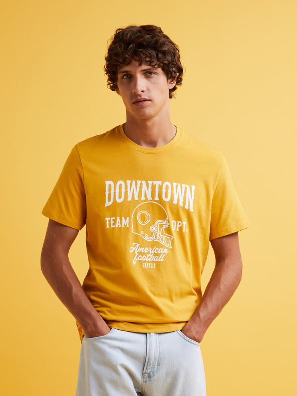 Celio Gelbes Celio Feklyn T-Shirt für Herren