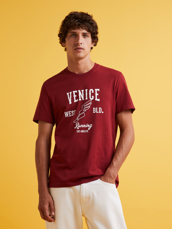 Celio Rotes Herren-T-Shirt Celio Feklyn