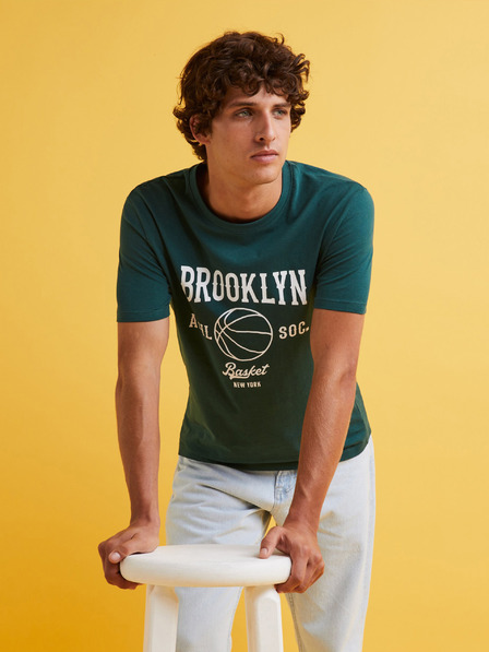 Celio Dunkelgrünes Herren-T-Shirt Celio Feklyn