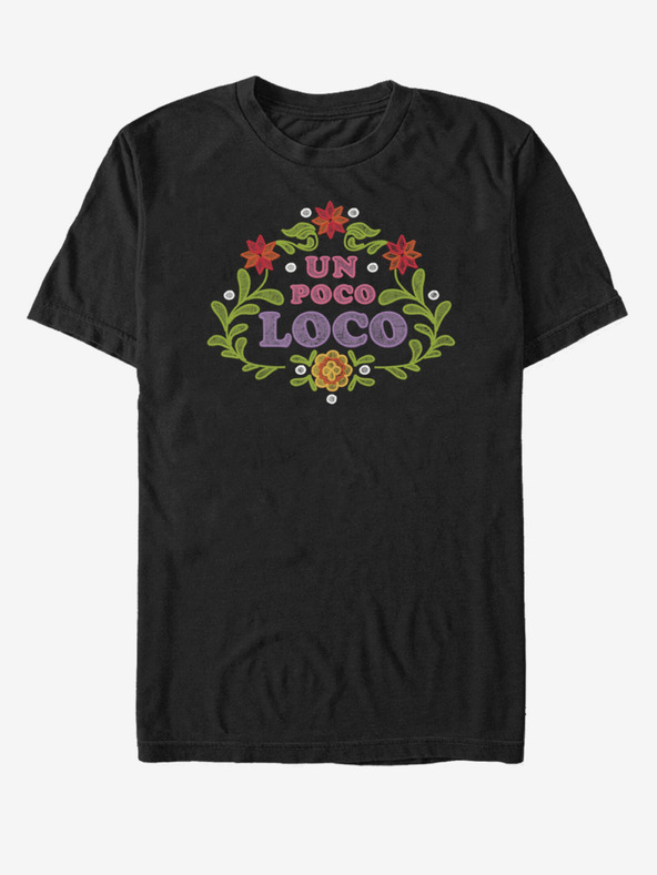 ZOOT.Fan Schwarzes Unisex-T-Shirt mit ZOOT.Fan Un Poco Loco Floral Emb Pixar