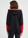 Sam 73 Rot-schwarzes Damen-Sweatshirt mit Kapuze und Reißverschluss SAM 73 Marta