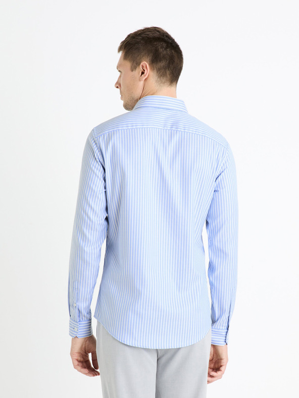 Celio Hellblau gestreiftes Herrenhemd Celio Fasanure