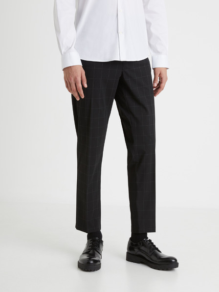 Celio Schwarz karierte Herren-Cropped-Hose Celio Fonoel