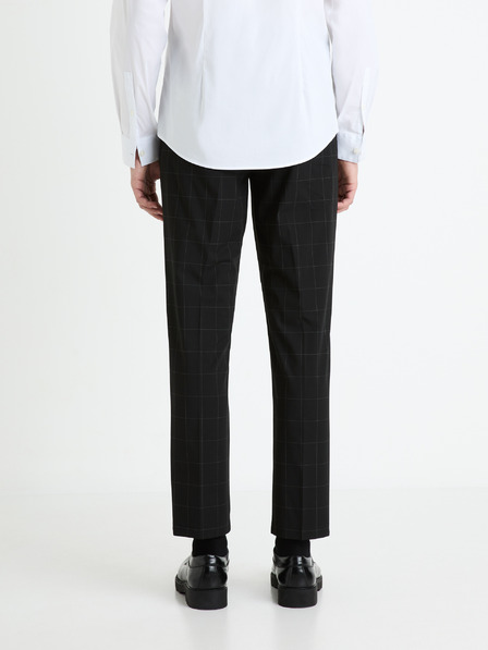 Celio Schwarz karierte Herren-Cropped-Hose Celio Fonoel