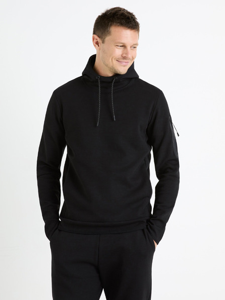 Celio Schwarzer Herren-Kapuzenpullover Celio Feyokehood