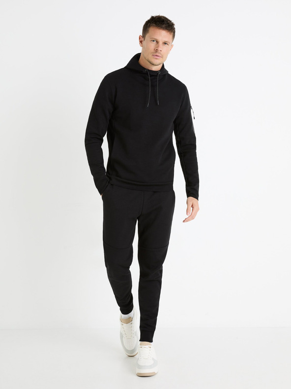 Celio Schwarzer Herren-Kapuzenpullover Celio Feyokehood