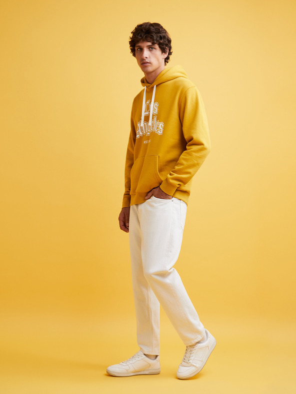 Celio Senfgelber Herren-Kapuzenpullover Celio Fecago