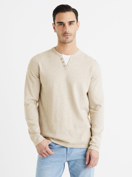 Celio Beige Herrenpullover Celio Felano