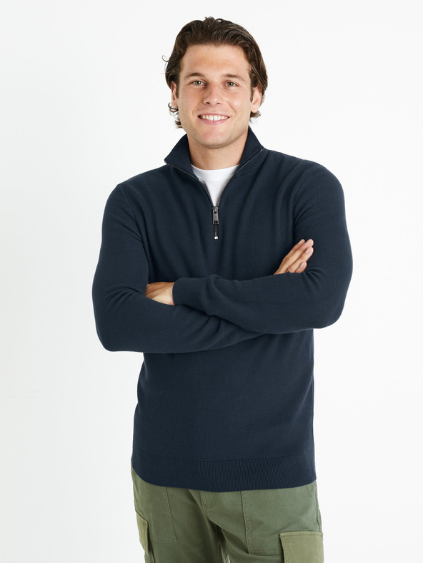 Celio Dunkelblauer Herrenpullover Celio Celim