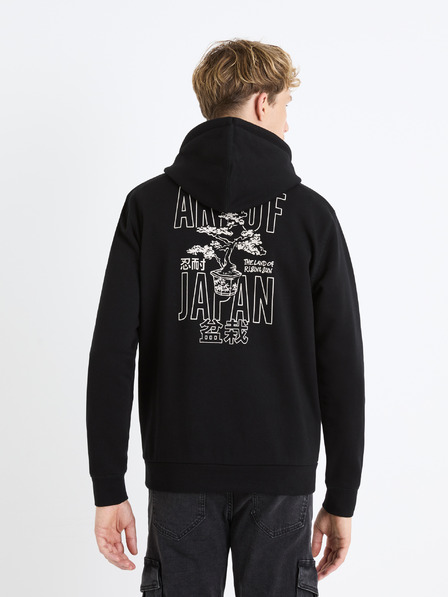 Celio Schwarzer Herren-Kapuzenpullover Celio Fejabowl