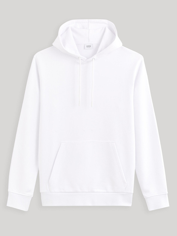 Celio Weißer Herren-Kapuzenpullover Celio Fesix