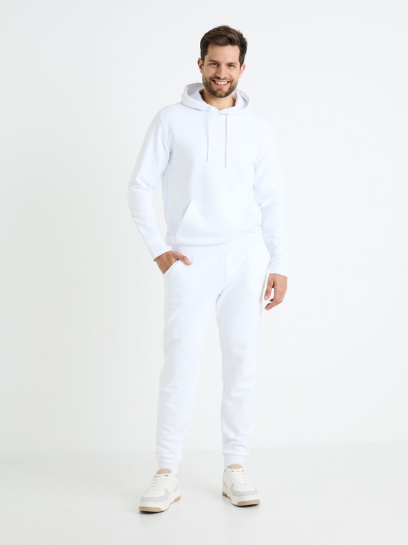 Celio Weißer Herren-Kapuzenpullover Celio Fesix