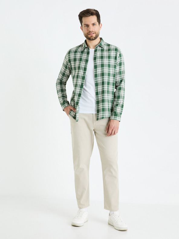 Celio Grünes Herrenhemd Celio Fadro