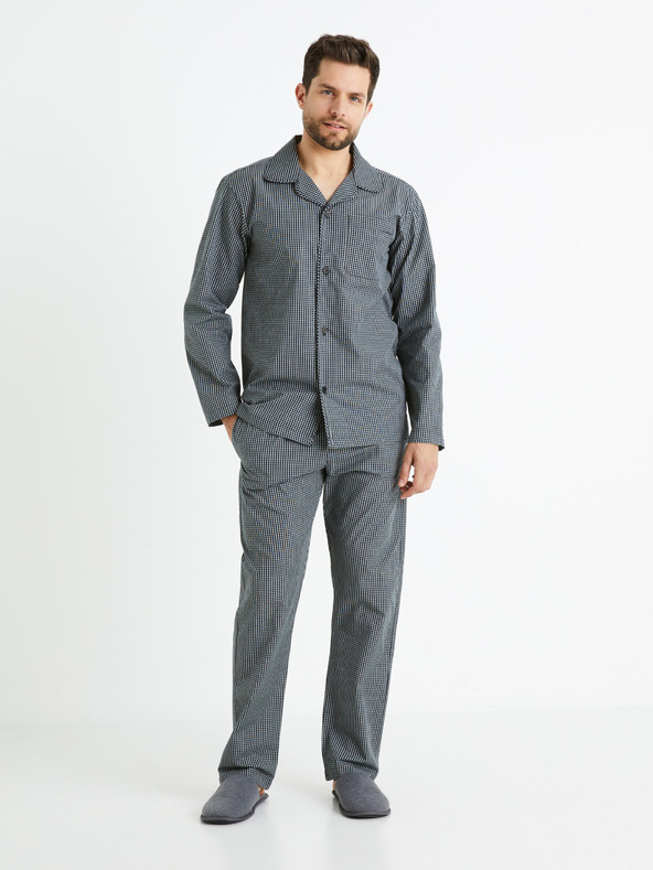 Celio Dunkelblauer gemusterter Herrenpyjama Celio Fipycar