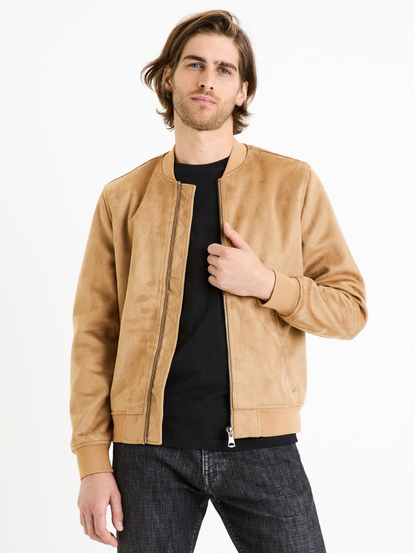 Celio Beige Herren-Wildlederjacke Celio Fudain2