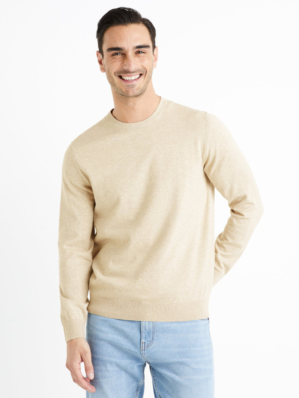 Celio Beige Herrenpullover Celio Decotonv