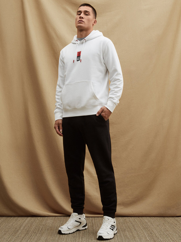 Celio Weißer Herren-Kapuzenpullover Celio Muhammad Ali