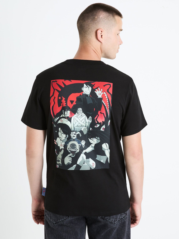Celio Schwarzes Herren-T-Shirt Celio Fullmetal Alchemist