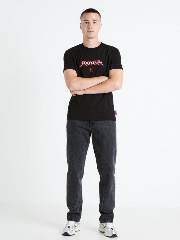 Celio Schwarzes Herren-T-Shirt Celio Fullmetal Alchemist