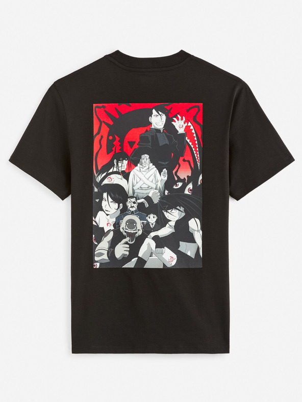 Celio Schwarzes Herren-T-Shirt Celio Fullmetal Alchemist