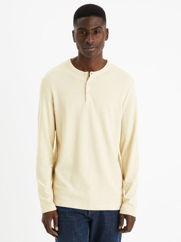 Celio Cremefarbenes Herren-T-Shirt Celio Feplay