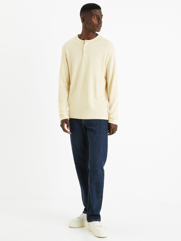 Celio Cremefarbenes Herren-T-Shirt Celio Feplay