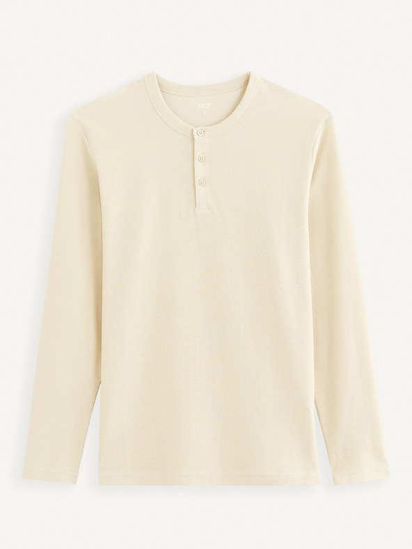 Celio Cremefarbenes Herren-T-Shirt Celio Feplay