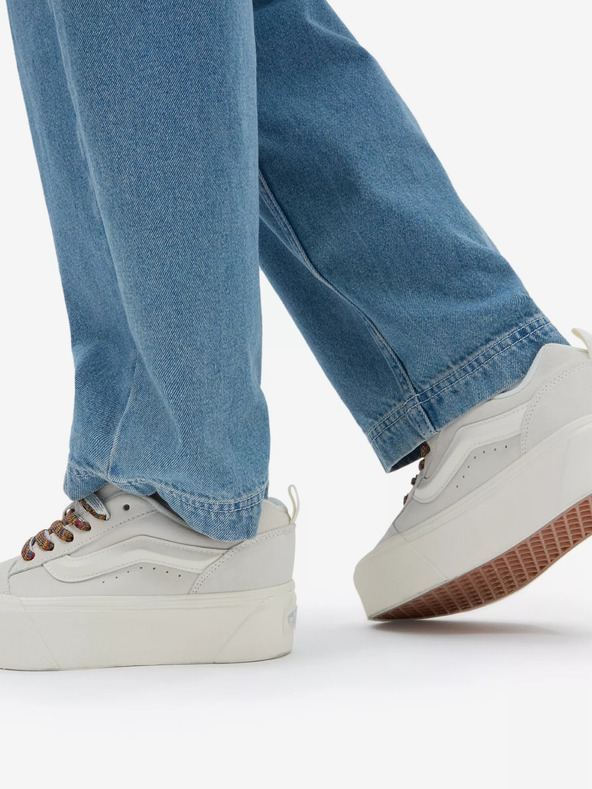 Vans Hellgraue Damen Wildleder Plateau Turnschuhe VANS Knu Stack