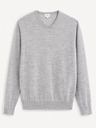 Celio Grauer Herrenpullover aus Merinowolle Basic Celio Semeriv
