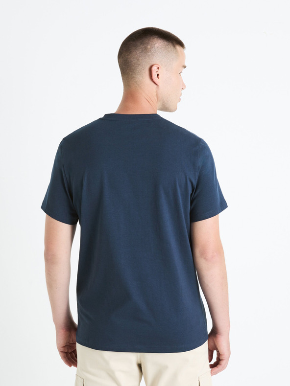 Celio Dunkelblaues Herren-T-Shirt mit Druck Celio Fedecamp