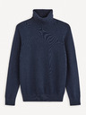 Celio Dunkelblauer Herren-Basic-Rollkragenpullover Celio Febasico