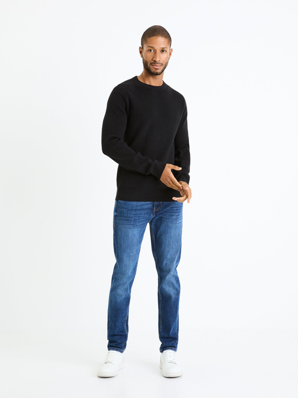 Celio Schwarzer Herren-Basic-Pullover Celio Femoon