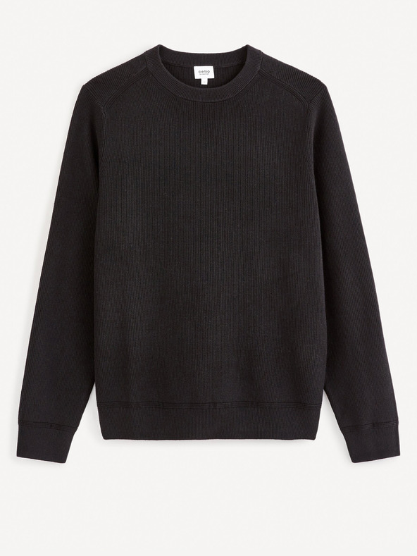 Celio Schwarzer Herren-Basic-Pullover Celio Femoon