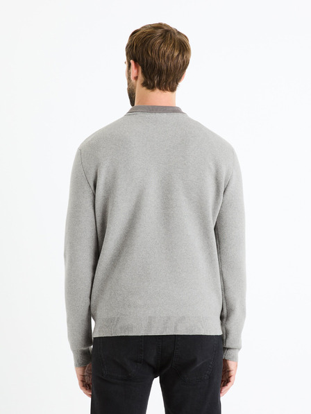 Celio Grauer Herren-Basic-Pullover Celio Beclo