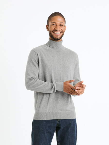 Celio Grauer Herren-Basic-Rollkragenpullover Celio Feroll