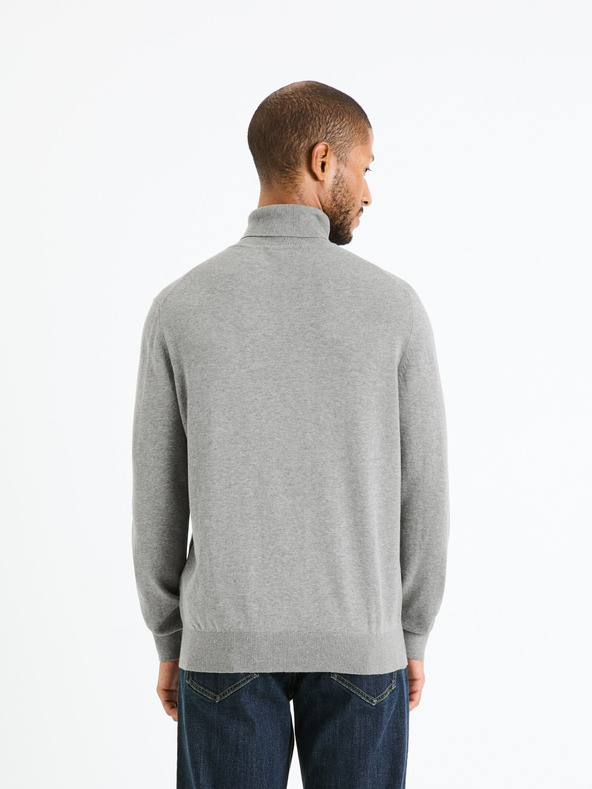 Celio Grauer Herren-Basic-Rollkragenpullover Celio Feroll