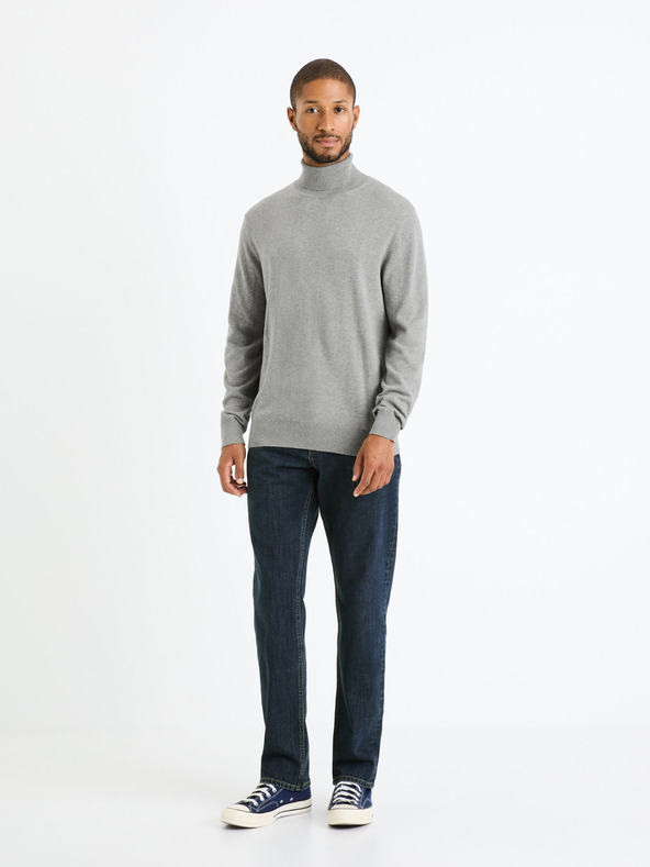 Celio Grauer Herren-Basic-Rollkragenpullover Celio Feroll