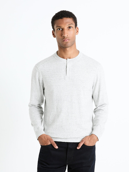 Celio Hellgrauer Herren-Basic-Pullover Celio Fepax