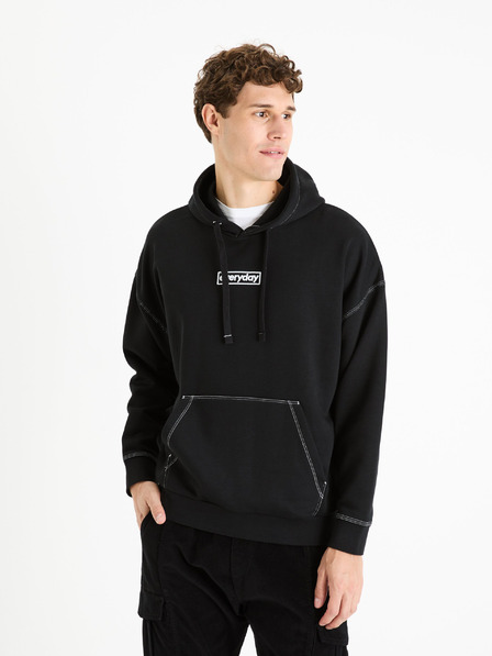Celio Schwarzer Herren-Kapuzenpullover Celio Festitcho