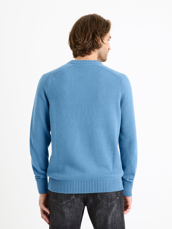 Celio Blauer Herren-Basic-Pullover Celio Febasic