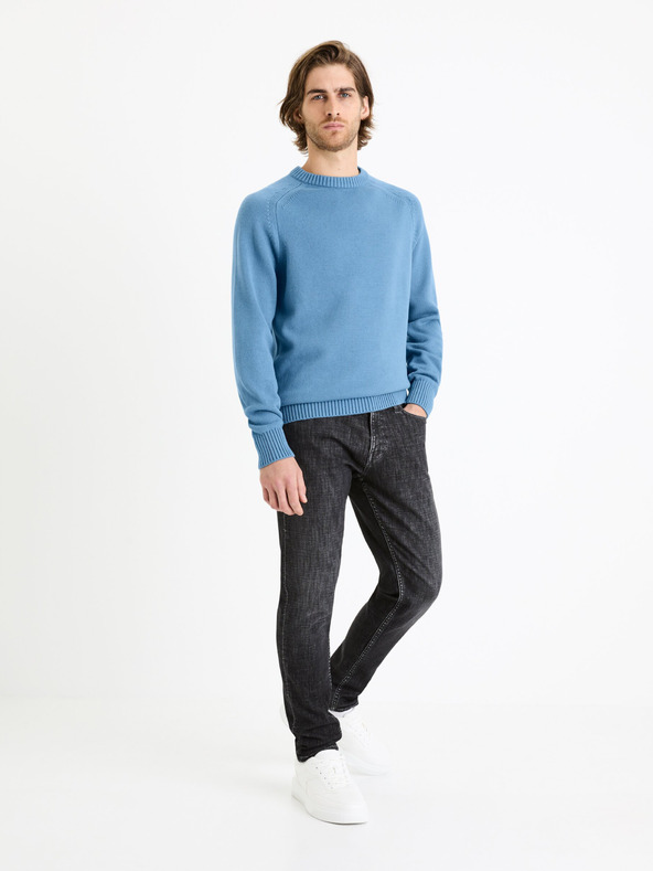 Celio Blauer Herren-Basic-Pullover Celio Febasic