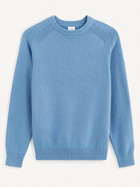 Celio Blauer Herren-Basic-Pullover Celio Febasic