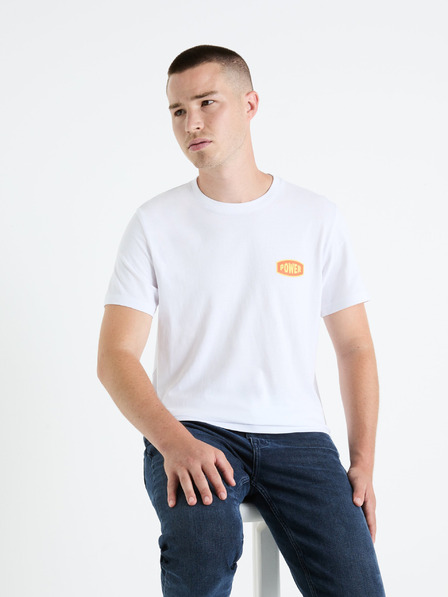 Celio Weißes Herren-T-Shirt Celio Fetexto