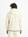 Celio Cremefarbenes Herren-Kapuzen-Sweatshirt mit Reißverschluss Celio Fecoldyoke